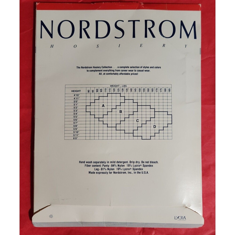 Nordstrom Hosiery Size D White Lycra Sheer Leg Reinforced Comfort Toe Style 93 - Picture 2 of 5
